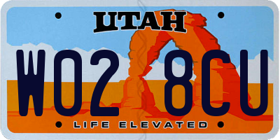 UT license plate W028CU