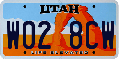 UT license plate W028CW
