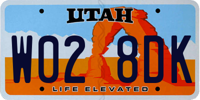 UT license plate W028DK