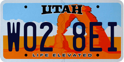 UT license plate W028EI