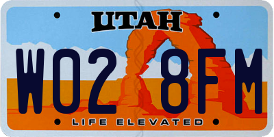 UT license plate W028FM