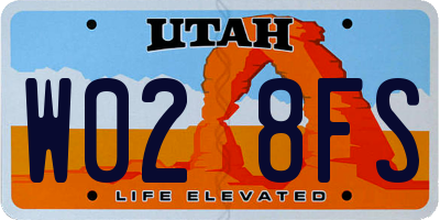 UT license plate W028FS