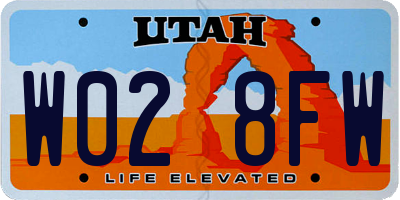 UT license plate W028FW