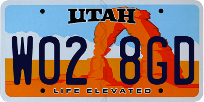 UT license plate W028GD