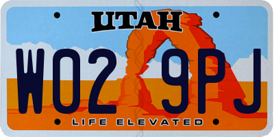 UT license plate W029PJ