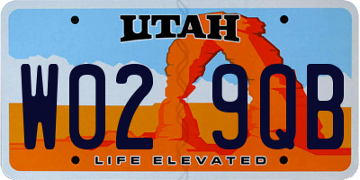 UT license plate W029QB