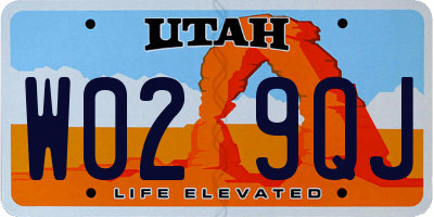 UT license plate W029QJ