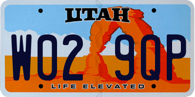 UT license plate W029QP