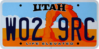 UT license plate W029RC