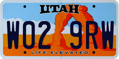UT license plate W029RW