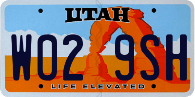 UT license plate W029SH