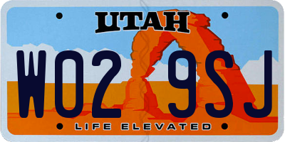 UT license plate W029SJ