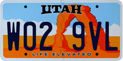 UT license plate W029VL