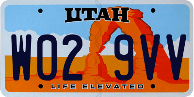 UT license plate W029VV