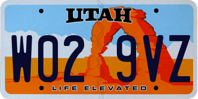 UT license plate W029VZ