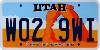 UT license plate W029WI