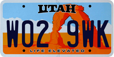 UT license plate W029WK