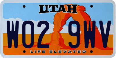 UT license plate W029WV