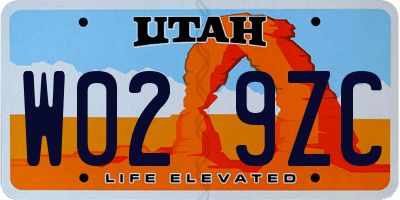 UT license plate W029ZC