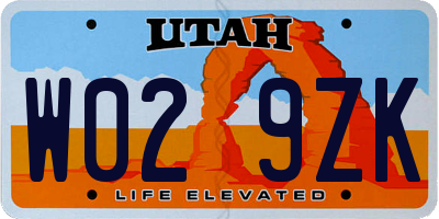 UT license plate W029ZK