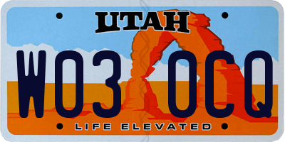 UT license plate W030CQ