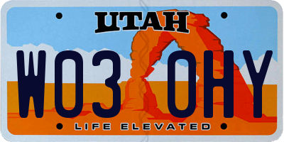UT license plate W030HY