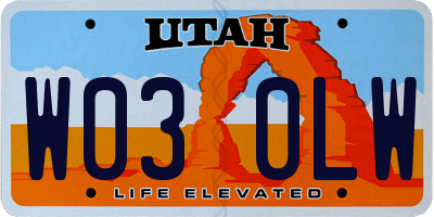 UT license plate W030LW