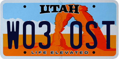 UT license plate W030ST