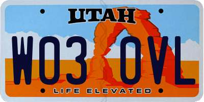 UT license plate W030VL