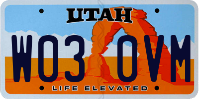 UT license plate W030VM