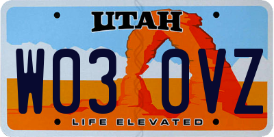 UT license plate W030VZ