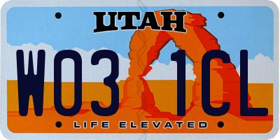 UT license plate W031CL