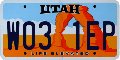UT license plate W031EP