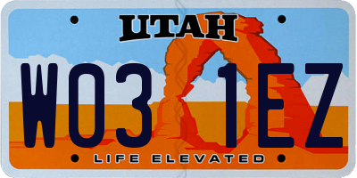 UT license plate W031EZ