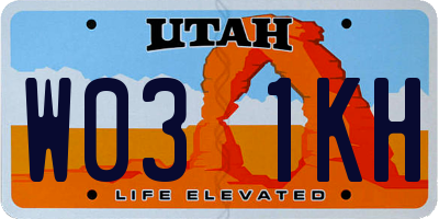 UT license plate W031KH