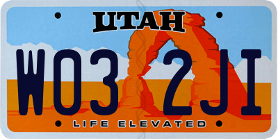 UT license plate W032JI