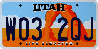 UT license plate W032QJ