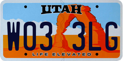 UT license plate W033LG