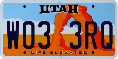 UT license plate W033RQ