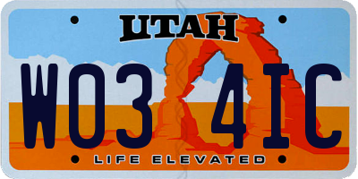 UT license plate W034IC