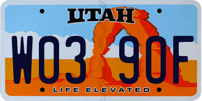 UT license plate W039OF