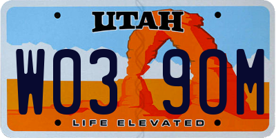 UT license plate W039OM