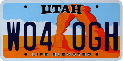 UT license plate W040GH