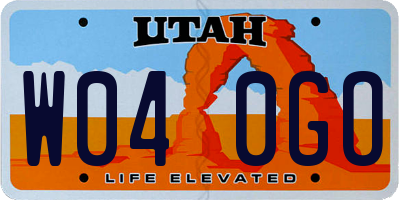 UT license plate W040GO