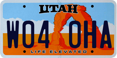 UT license plate W040HA