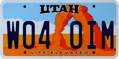 UT license plate W040IM