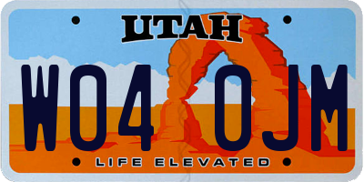 UT license plate W040JM