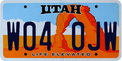 UT license plate W040JW