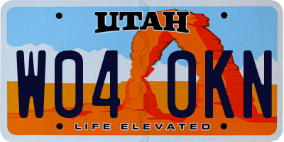 UT license plate W040KN