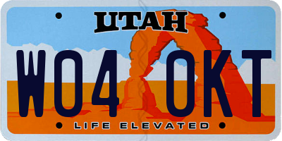 UT license plate W040KT